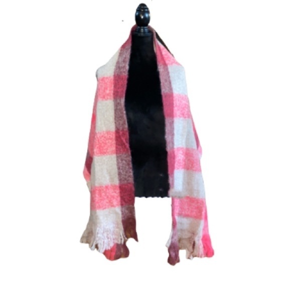 American Eagle Outfitters scarf Mohair Wool acrylic pink tan wine Barbiecore - Picture 1 of 8